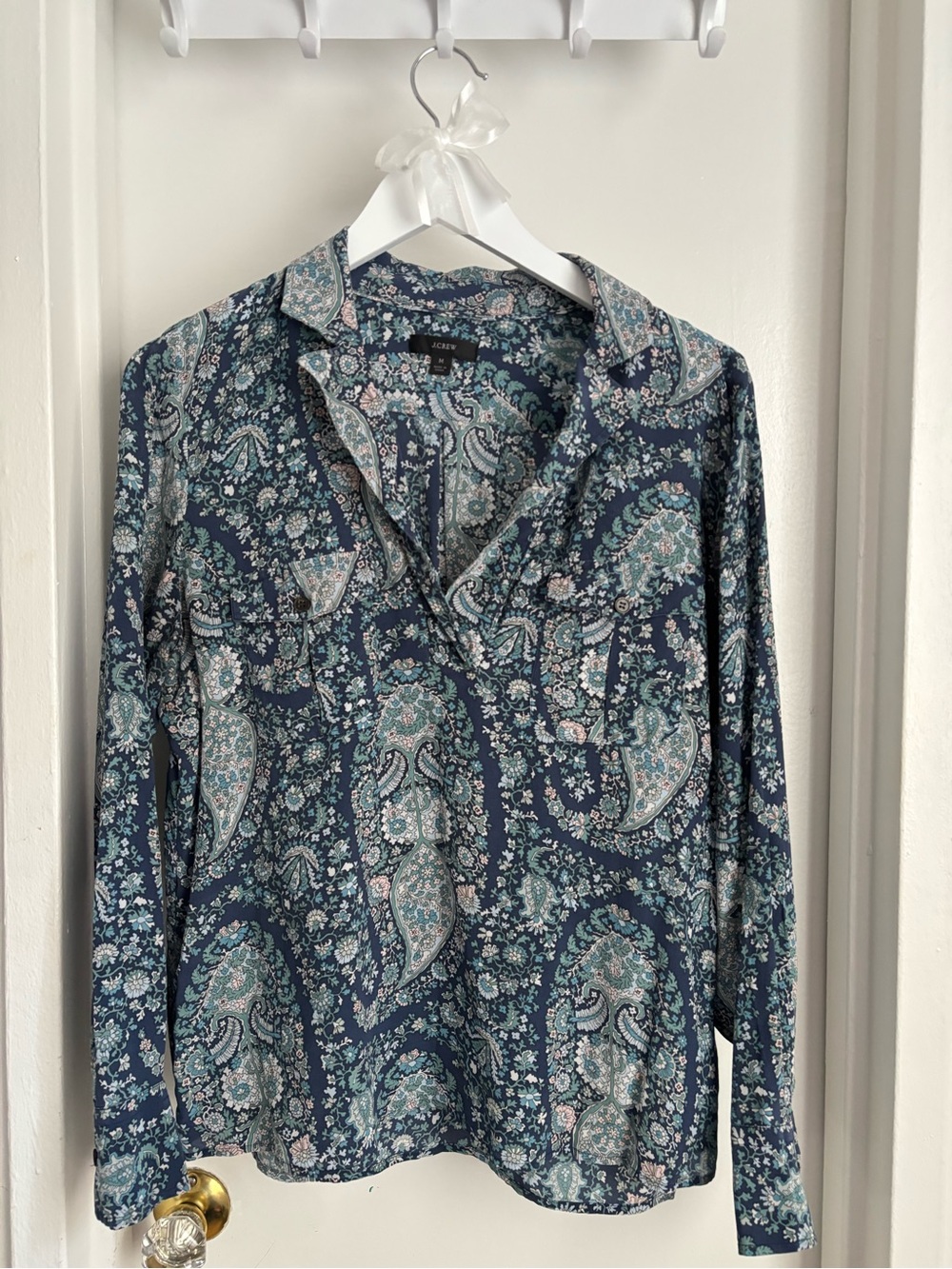 J.Crew 3/4 sleeve silk blouse